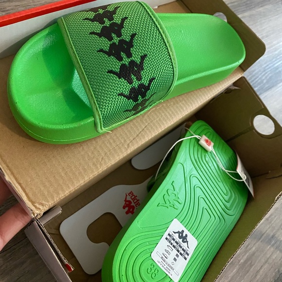 Kappa Shoes - lime green kappa slides